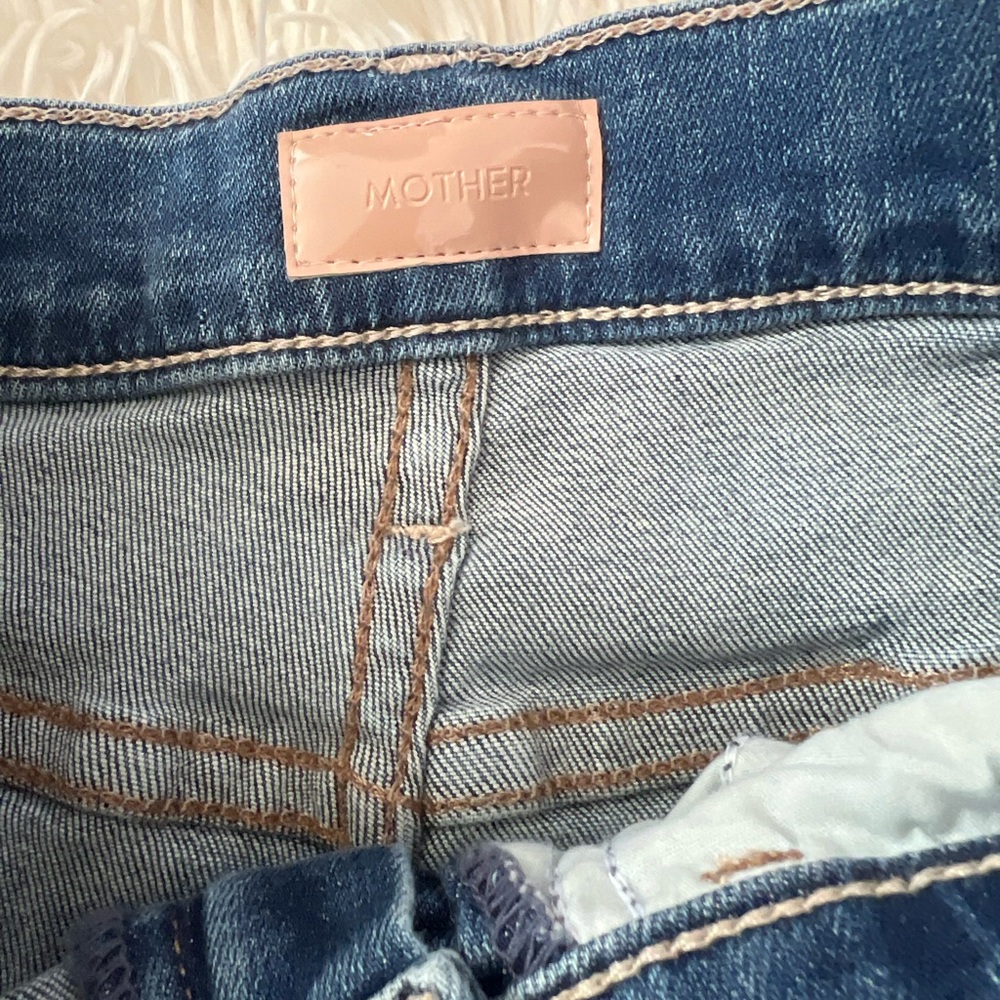 MOTHER Blue Cropped Flare Jeans - Picture 9 of 11